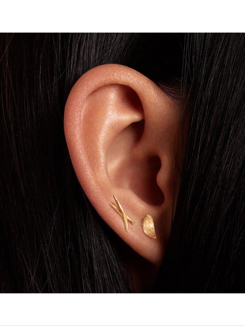 NEW WWAKE Solid Gold Smudge Wisp Earrings